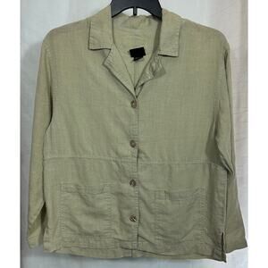 Two Star Dog 100% Hemp Button Front Jacket Beige Size Small Made in USA